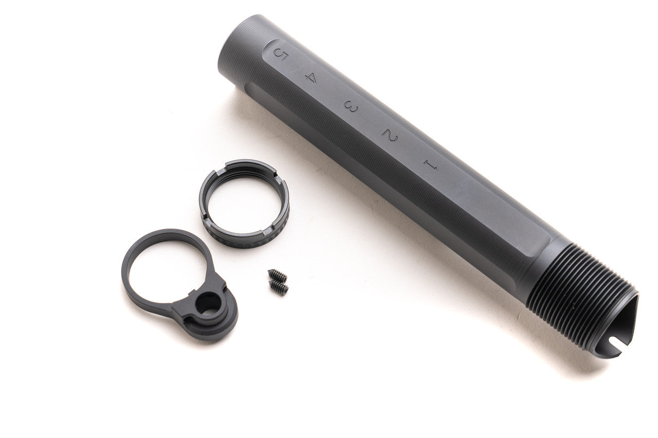 SLR CARBINE BUFFER TUBE, INCLUDES END PLATE & CASTLE NUT