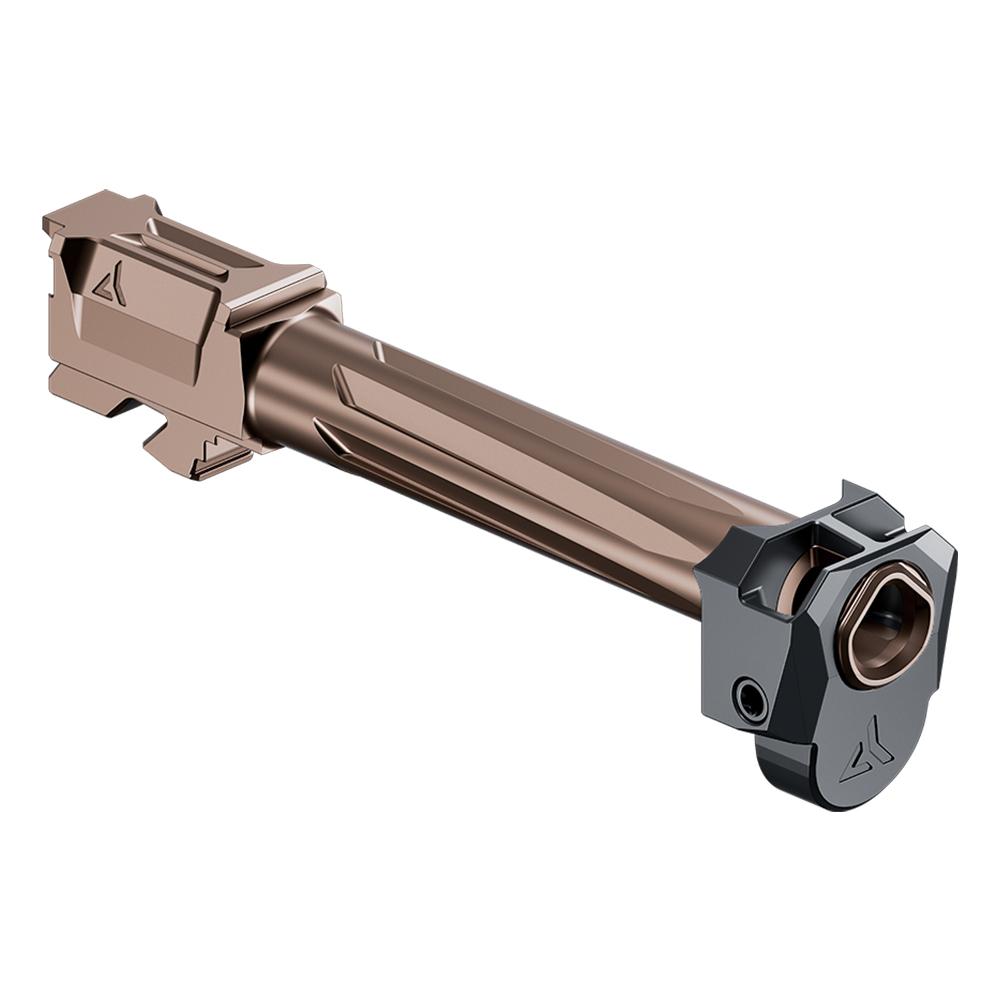 Radian Afterburner and Ramjet Micro Compensator and Ported Handgun Barrel for Glock G43 Bronze