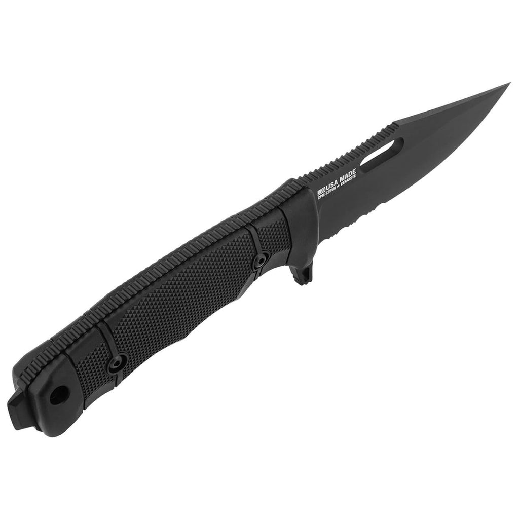 SOG SEAL FX Clip Point Knife 4.30" Blade Partially Serrated Black