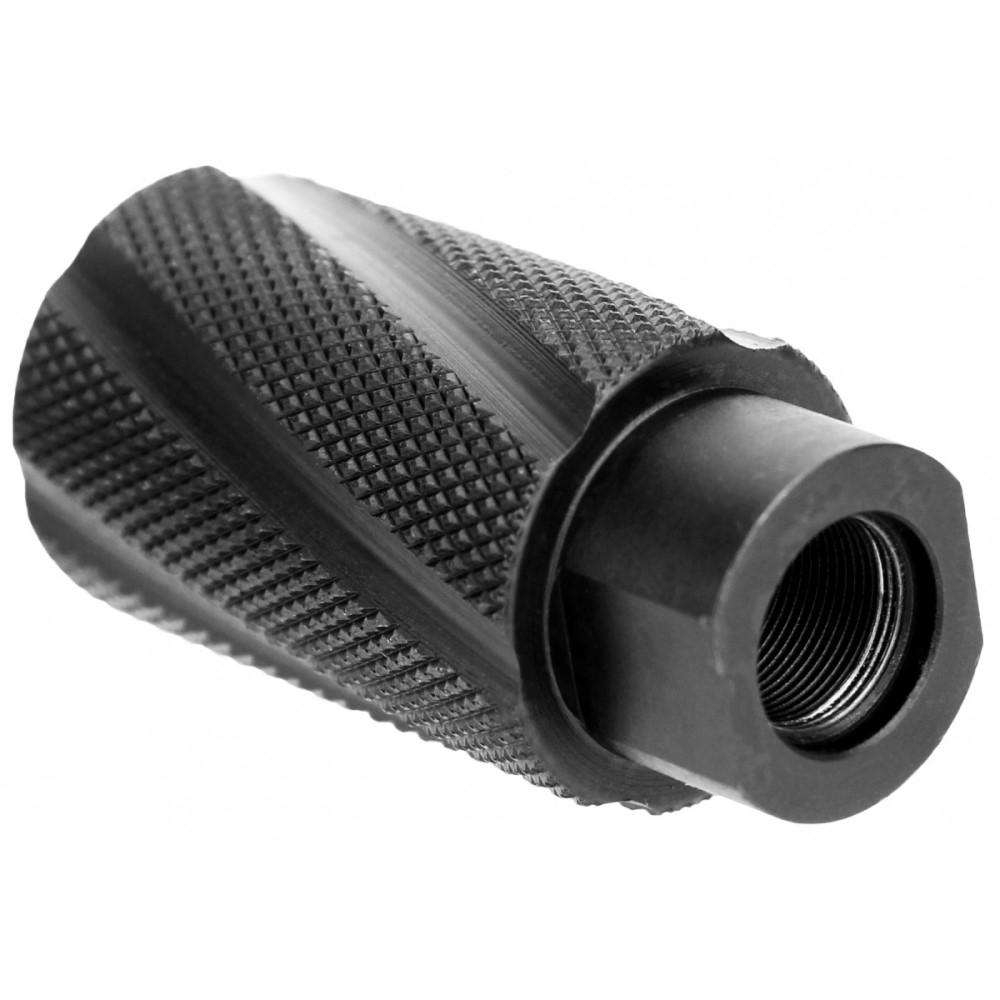 TacFire Knurled Linear Compensator Sound & Concussion Forwarder .223/5.56 1/2x28 Black