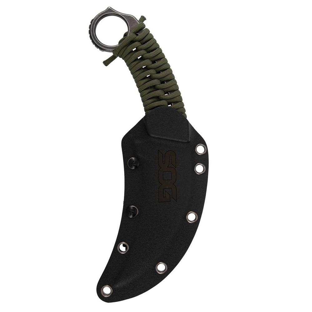 SOG Gambit XL Fixed Knife 4" Karambit Blade OD Green Box