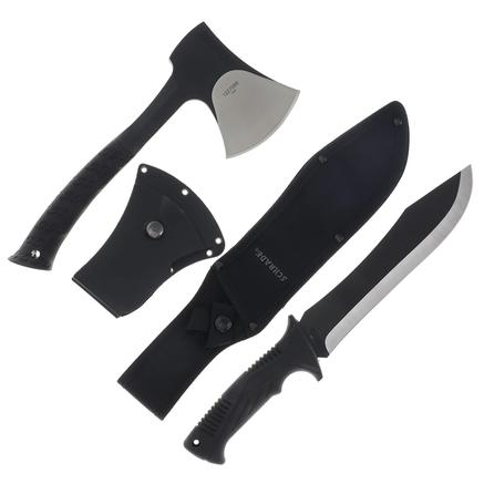 Schrade Machete Axe Combo 8-1/2" Machete Blade 3-2/5" Axe Blade Black
