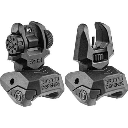 Fab Defense AR Flip-up Sights Front and Rear Black