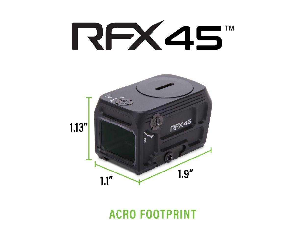 Viridian RFX45 Closed Emitter Green Dot Reflex Sight - ACRO Compatible INSTANT-On / Glock MOS Adapter