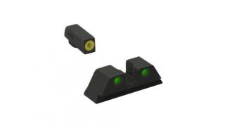 Meprolight ML41766 Hyper-Bright Yellow Ring Front/Green Rear Sights for S&W M&P Fullsize Compact Subcompact (Not Shield Models)