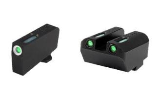 Truglo TFX Tritium/Fiber-Optic Day/Night Sight Set fits GLOCK 17 / 17L 19 22 23 24 26 27 33 34 35 38 and 39 (Suppressor Low) - White Outlin