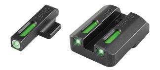 Truglo TFX Tritium/Fiber-Optic Day/Night Sights - Walther PPS (Except M2) - White Outline Front/Rear Green