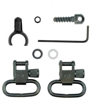 Grovtec Two Piece Barrel Band Swivel Sets .585 - .635 Diameter Black 2/ct