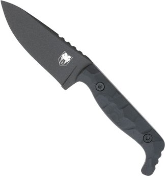 COBRATEC KINGPIN 4" FIXED BLD - BLACK D2 STEEL W/KYDEX SHEATH