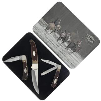 Old Timer Knife Combo Tin Fixed and Folding Knives